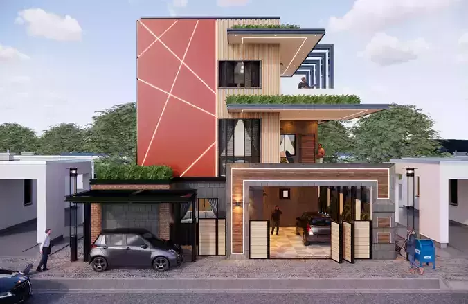 Exterior Render With Settings - Sketchup - Enscape 3D model