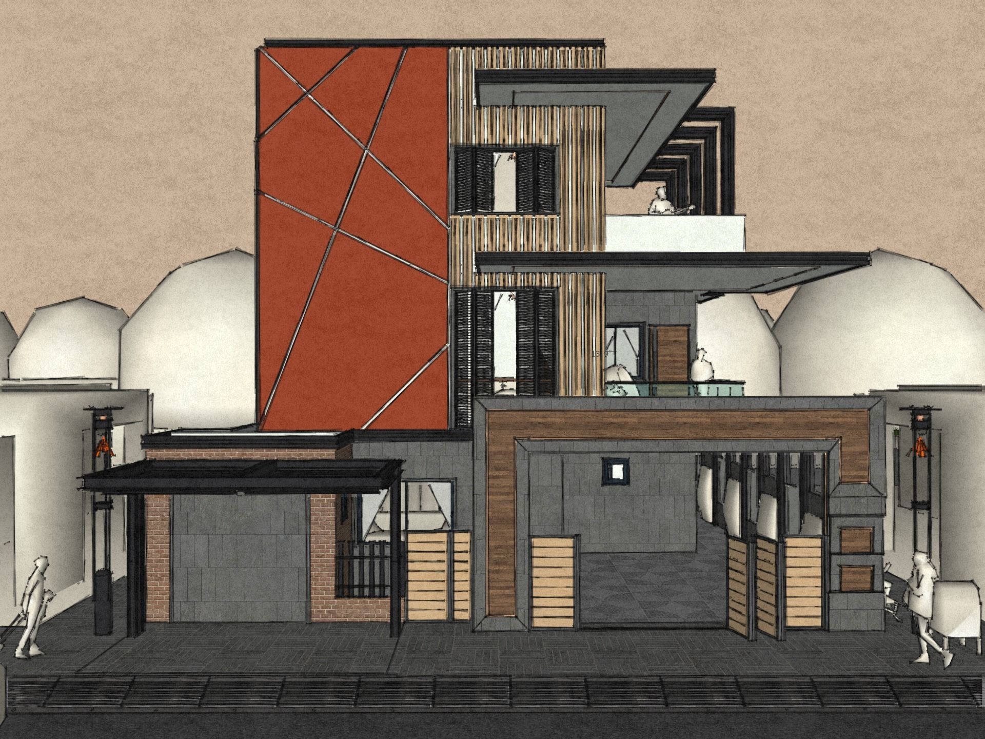 Exterior Render With Settings - Sketchup - Enscape 3D model_9