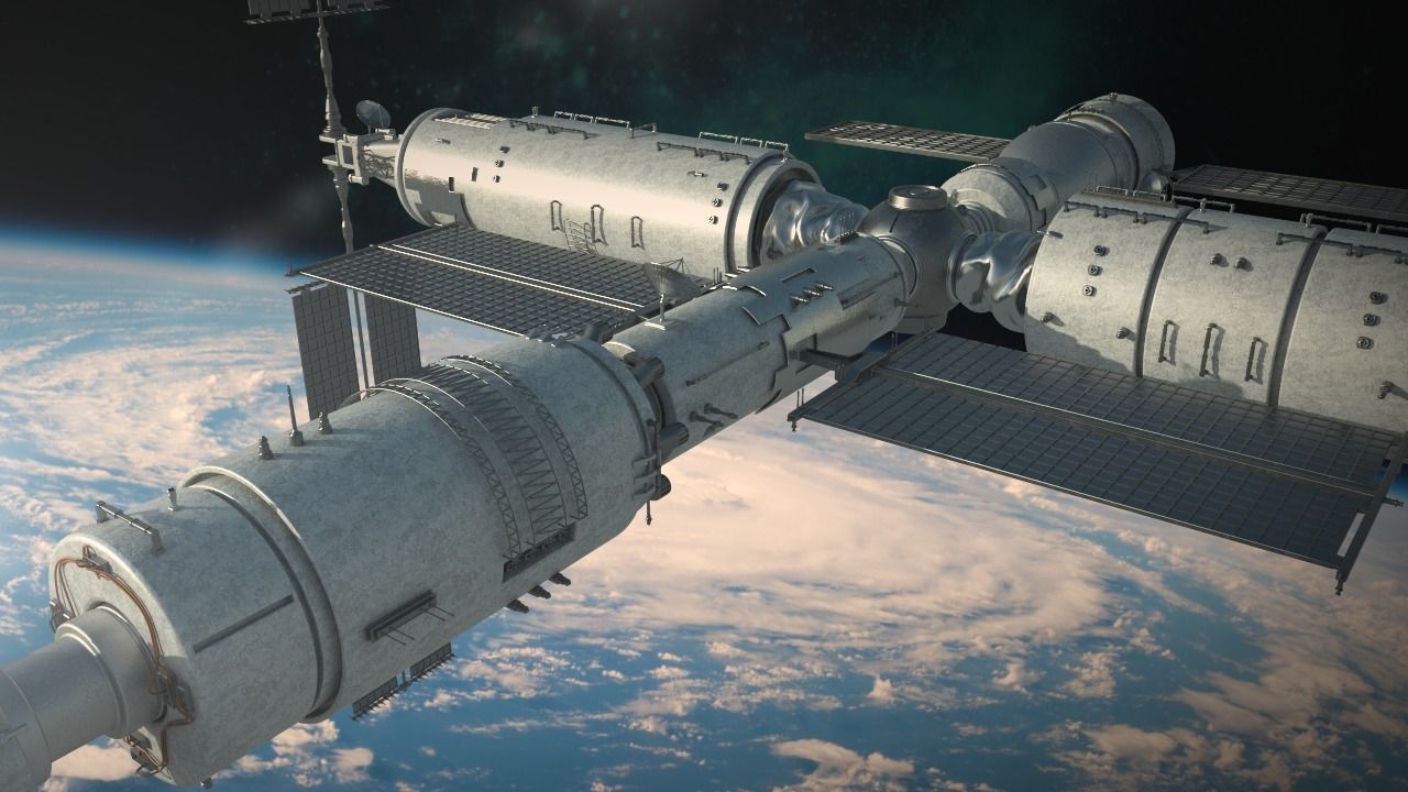 Chinese Space Station Tianhe 3D model_2