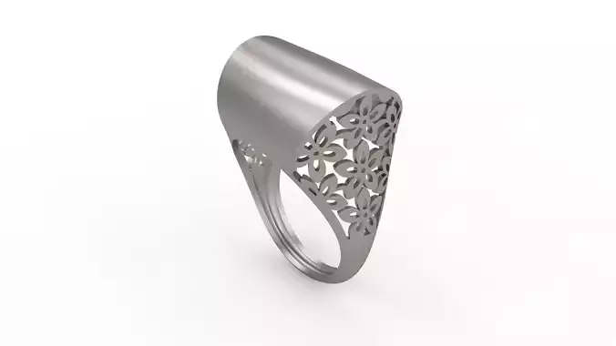 Ultra Vision Flowered Pattern Women Ring - Eu 58
