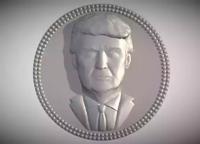 Donald Trump medallion pendant 3D printing ready stl obj 3D print model