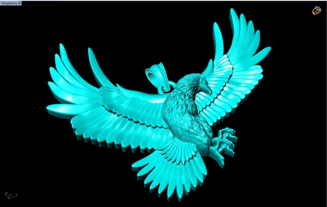 Eagle pendant 3D print model_5