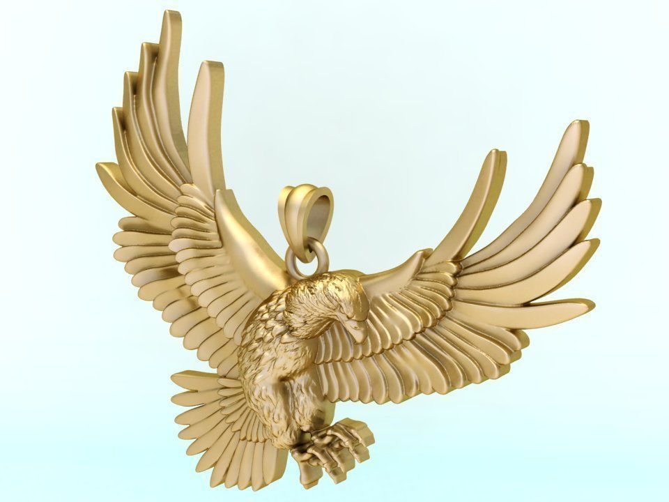 Eagle pendant 3D print model_4