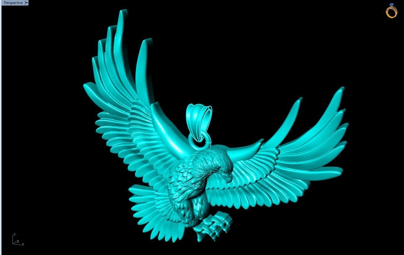 Eagle pendant 3D print model_3