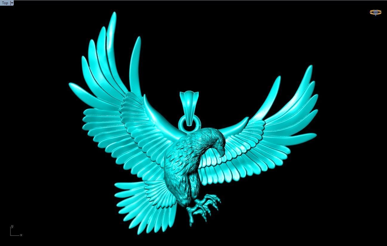 Eagle pendant 3D print model_1