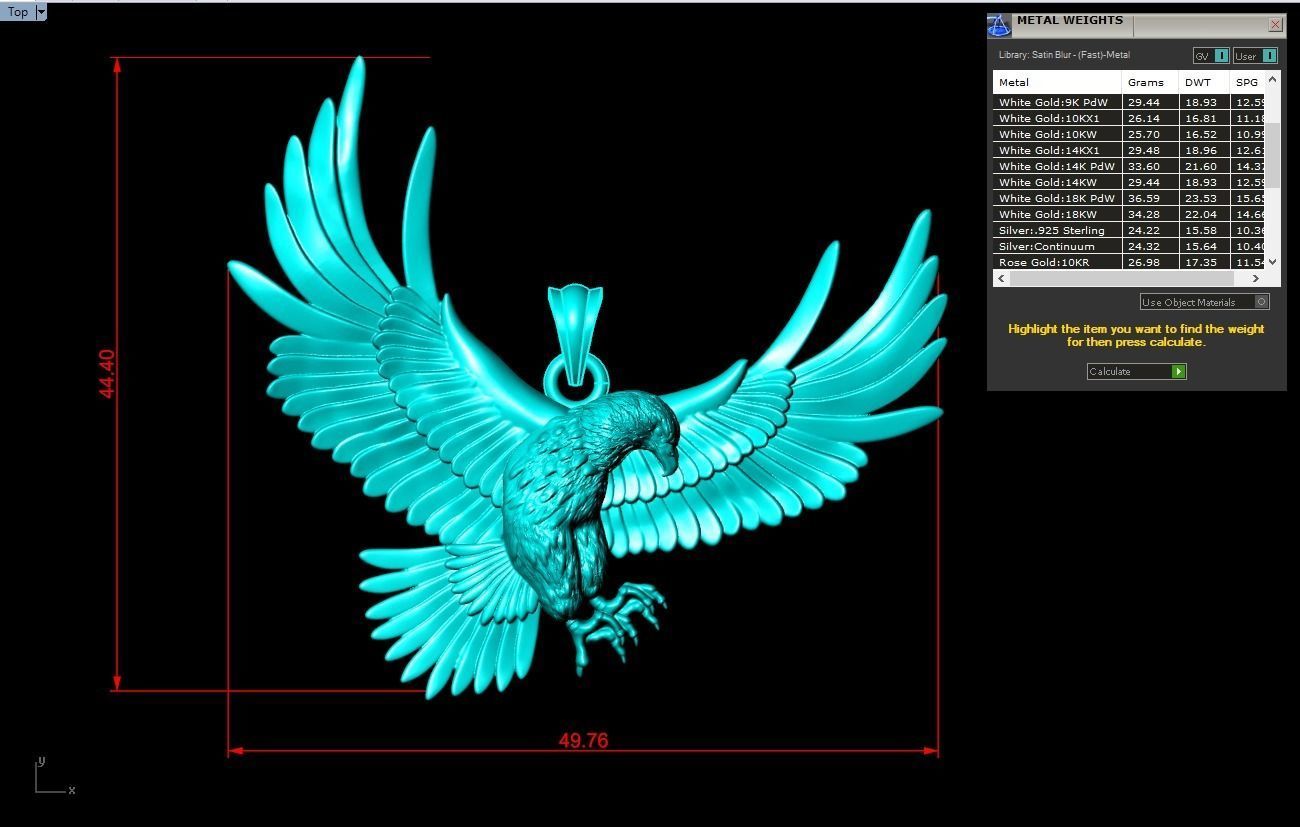 Eagle pendant 3D print model_7