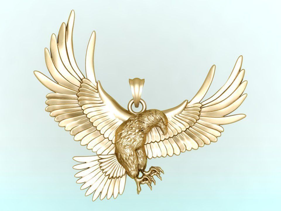 Eagle pendant 3D print model_2