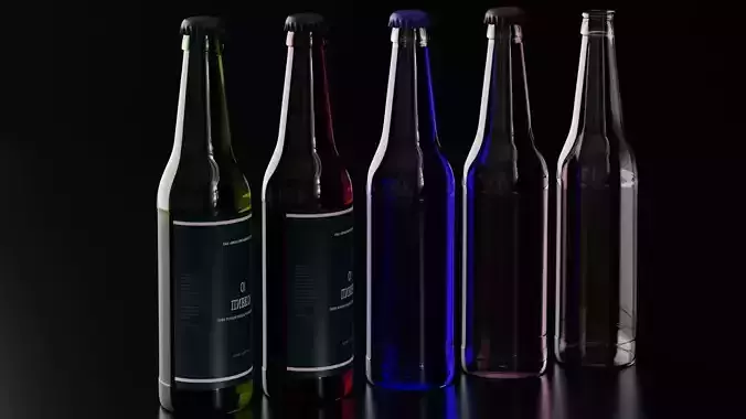 Glass beer bottle 1  3D model