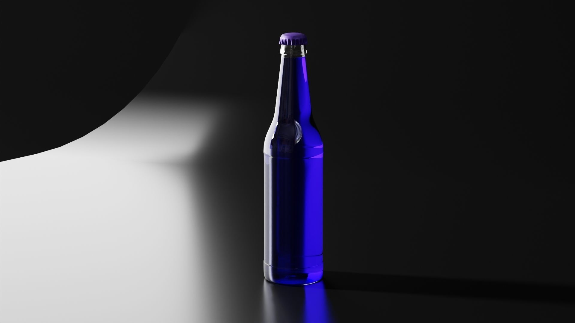 Glass beer bottle 1  3D model_9