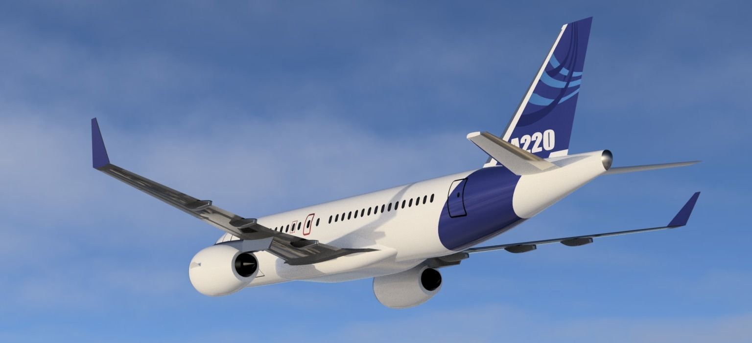 Airbus A220 3D print model_3