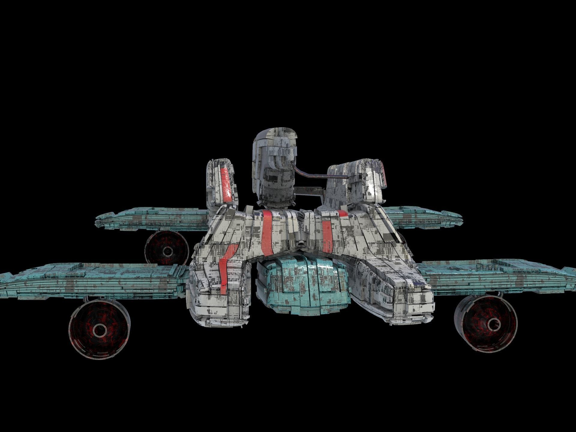 Salina V1 Huge SciFi Spaceship 3D model_3