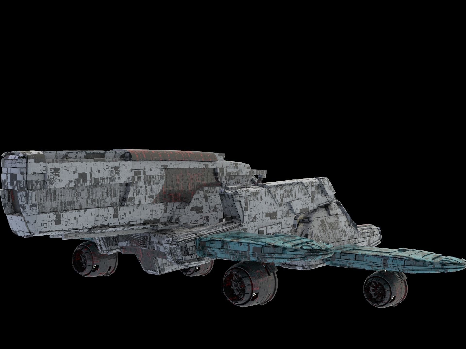 Salina V1 Huge SciFi Spaceship 3D model_4