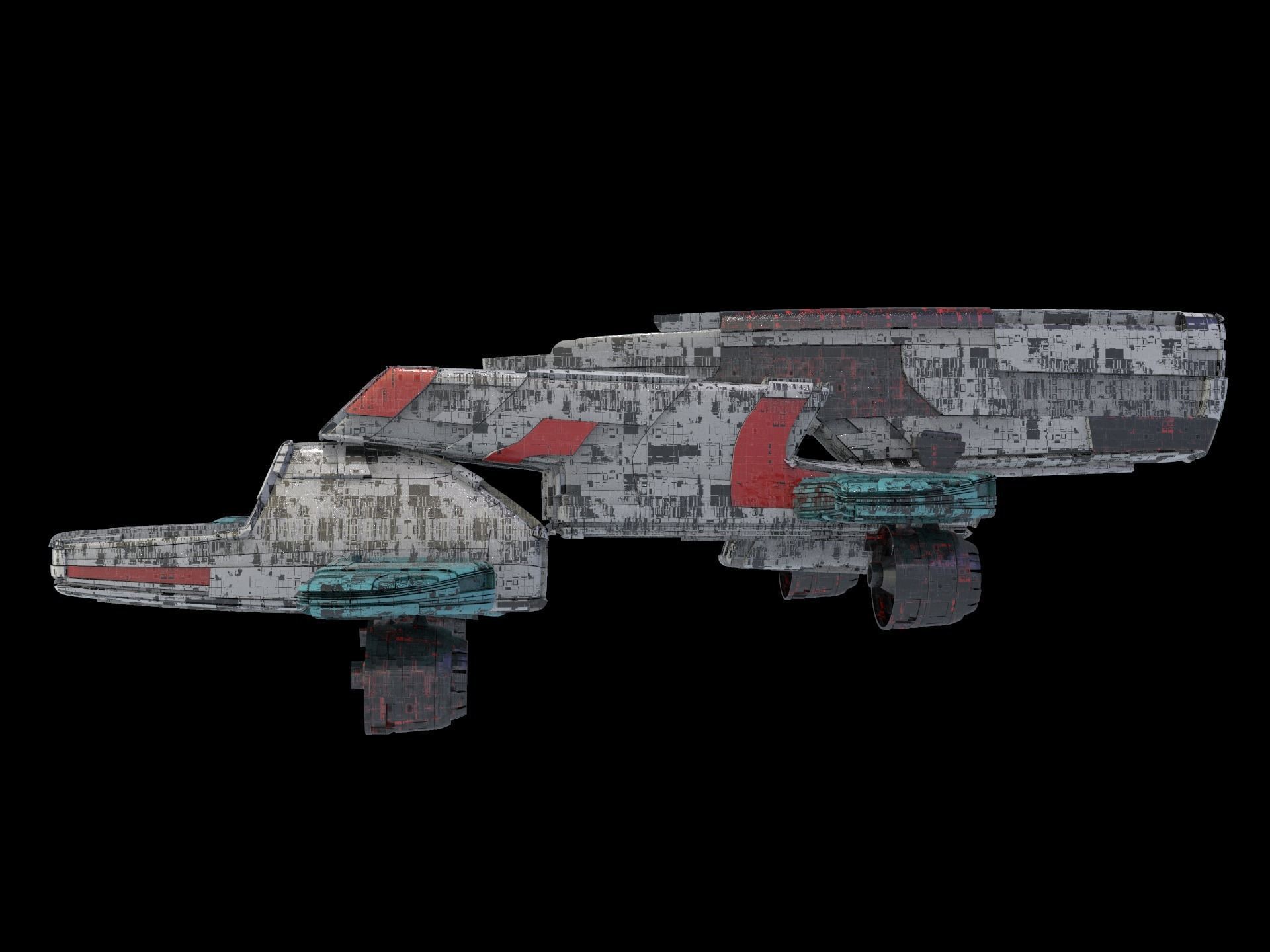 Salina V1 Huge SciFi Spaceship 3D model_9