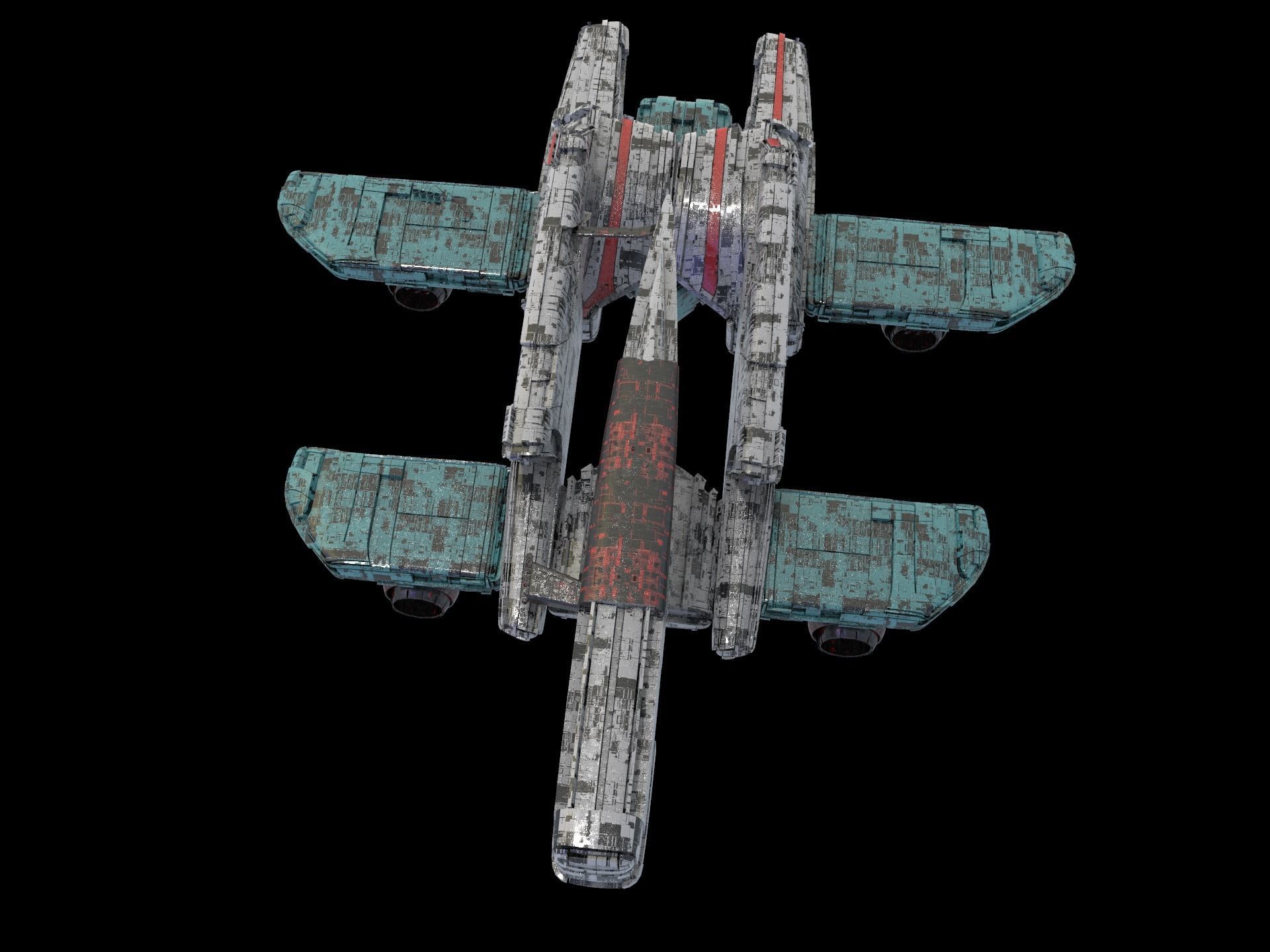 Salina V1 Huge SciFi Spaceship 3D model_10