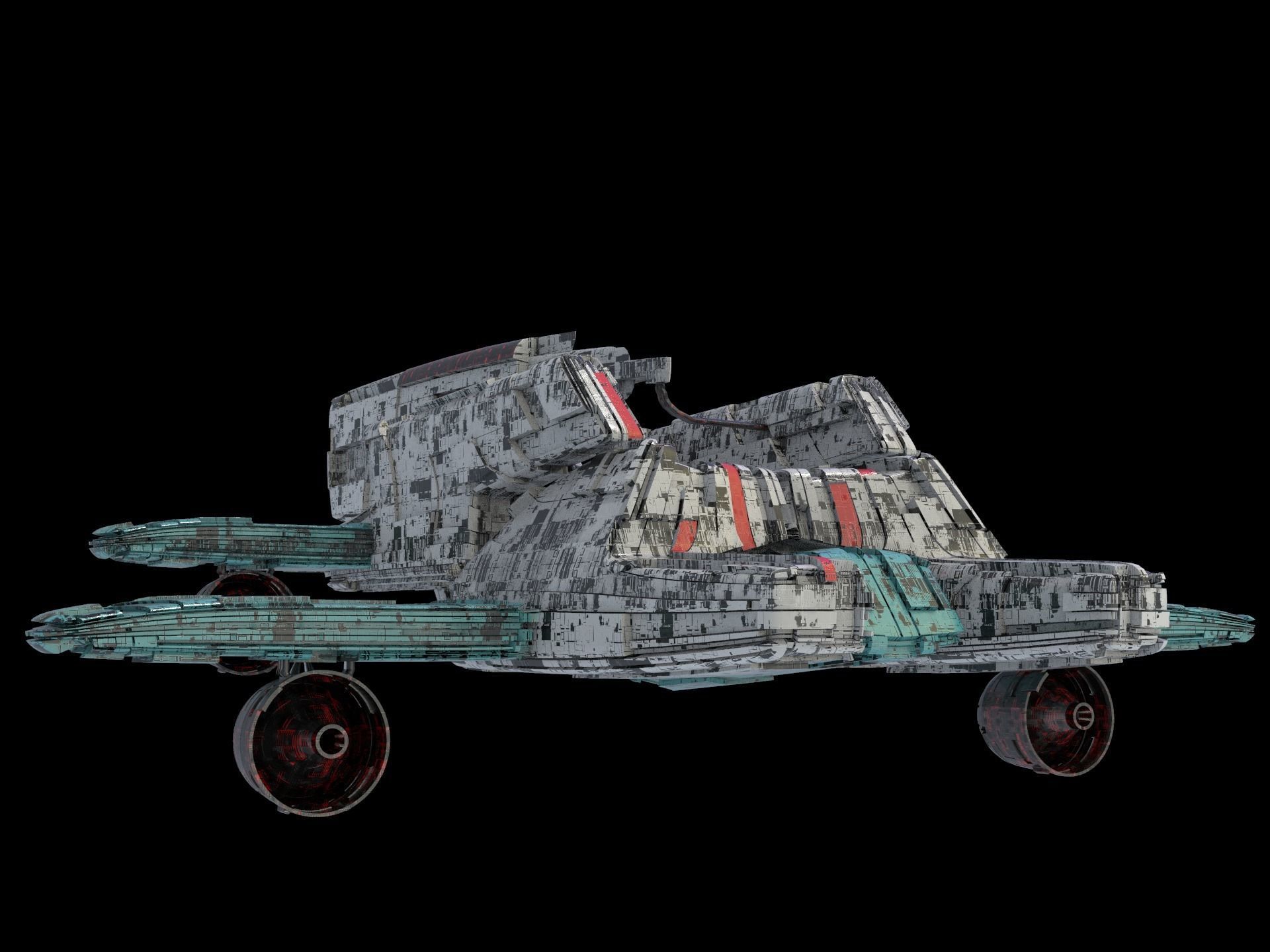 Salina V1 Huge SciFi Spaceship 3D model_5