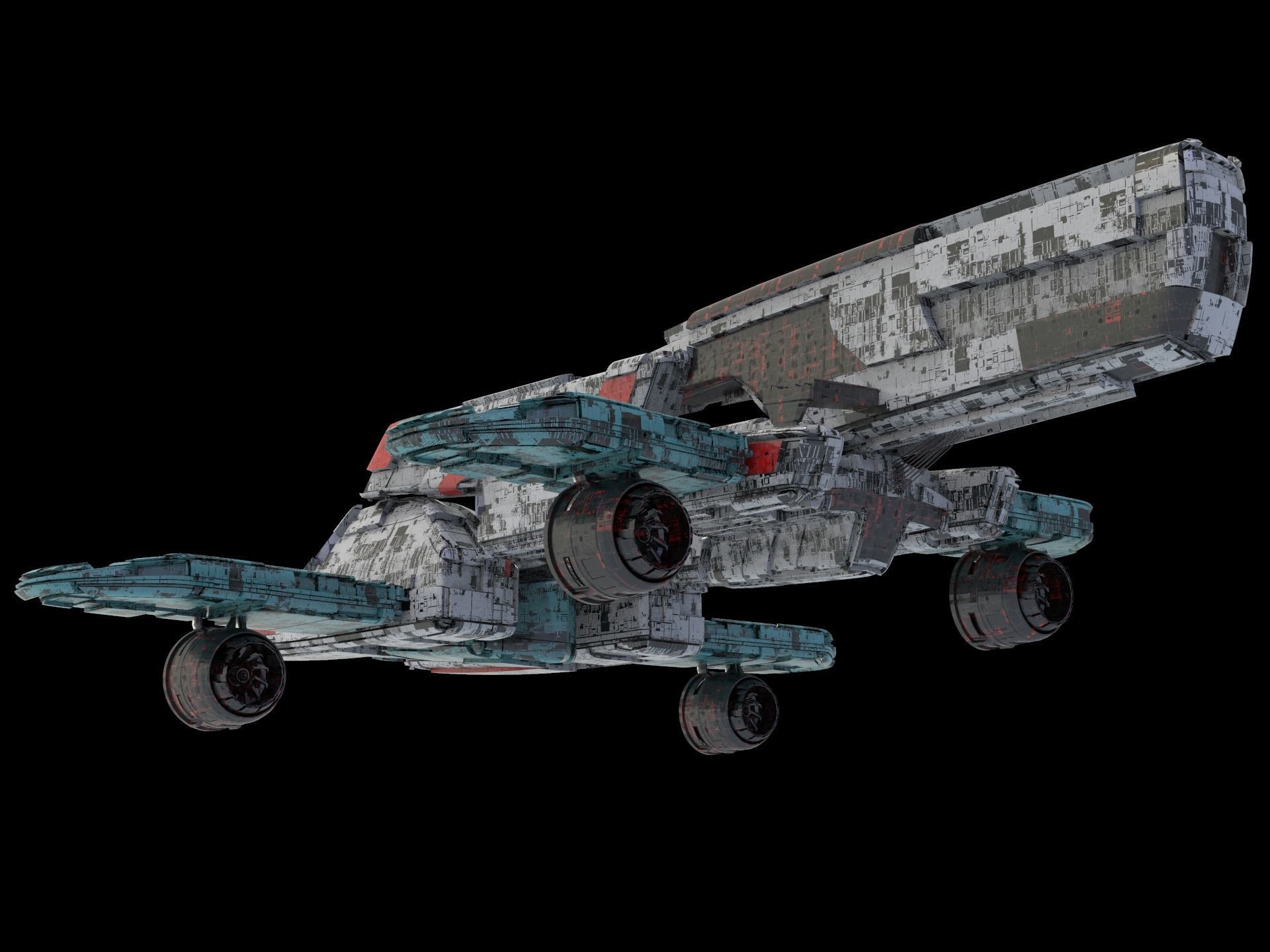 Salina V1 Huge SciFi Spaceship 3D model_2