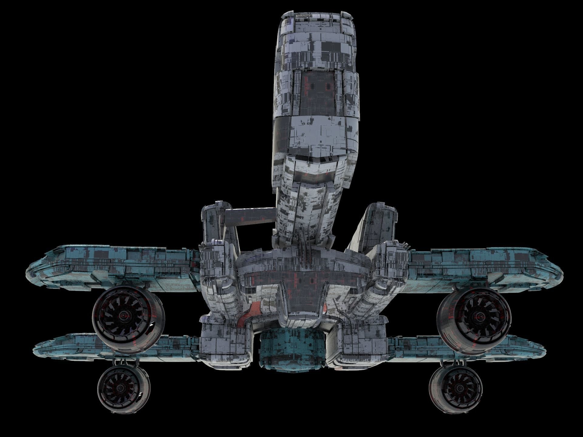 Salina V1 Huge SciFi Spaceship 3D model_1