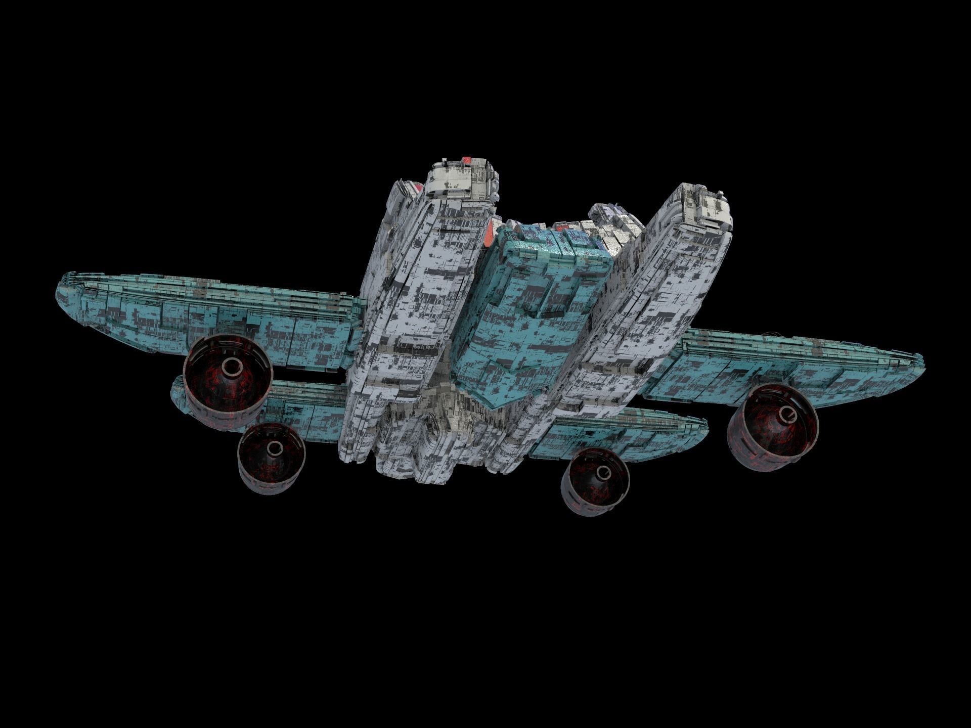 Salina V1 Huge SciFi Spaceship 3D model_6