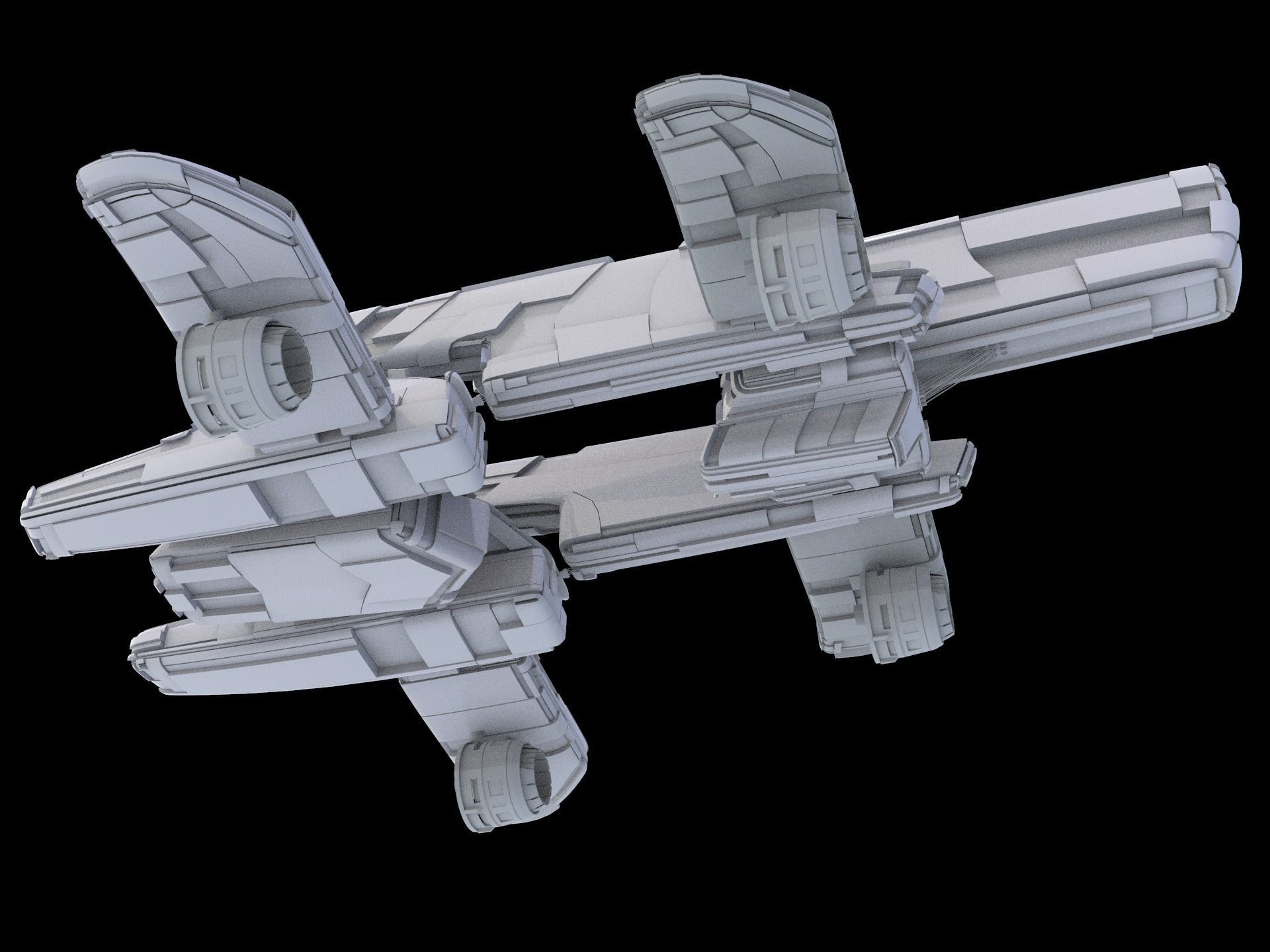 Salina V1 Huge SciFi Spaceship 3D model_19