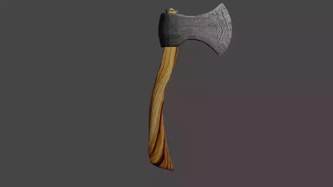 Old axe weapon low-poly game ready