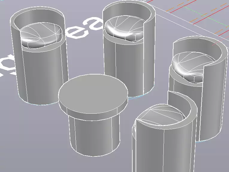 Puffie set of metal cylinders on table Free 3D model