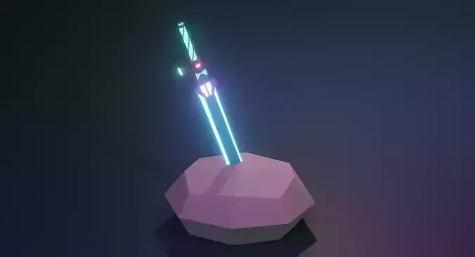 Magic ice Sword low-poly