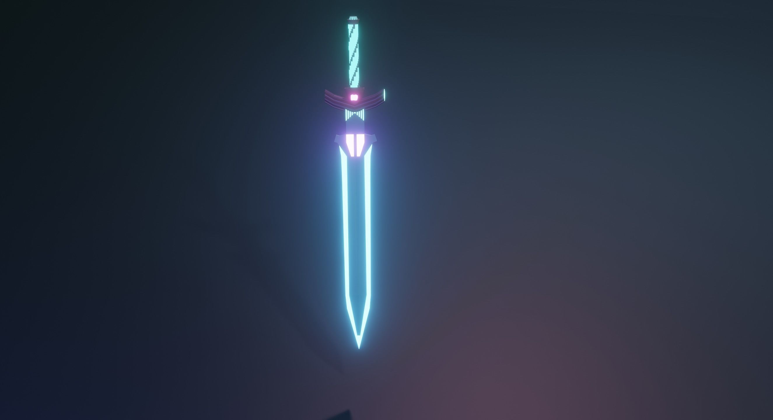 Magic ice Sword low-poly Low-poly 3D model_4