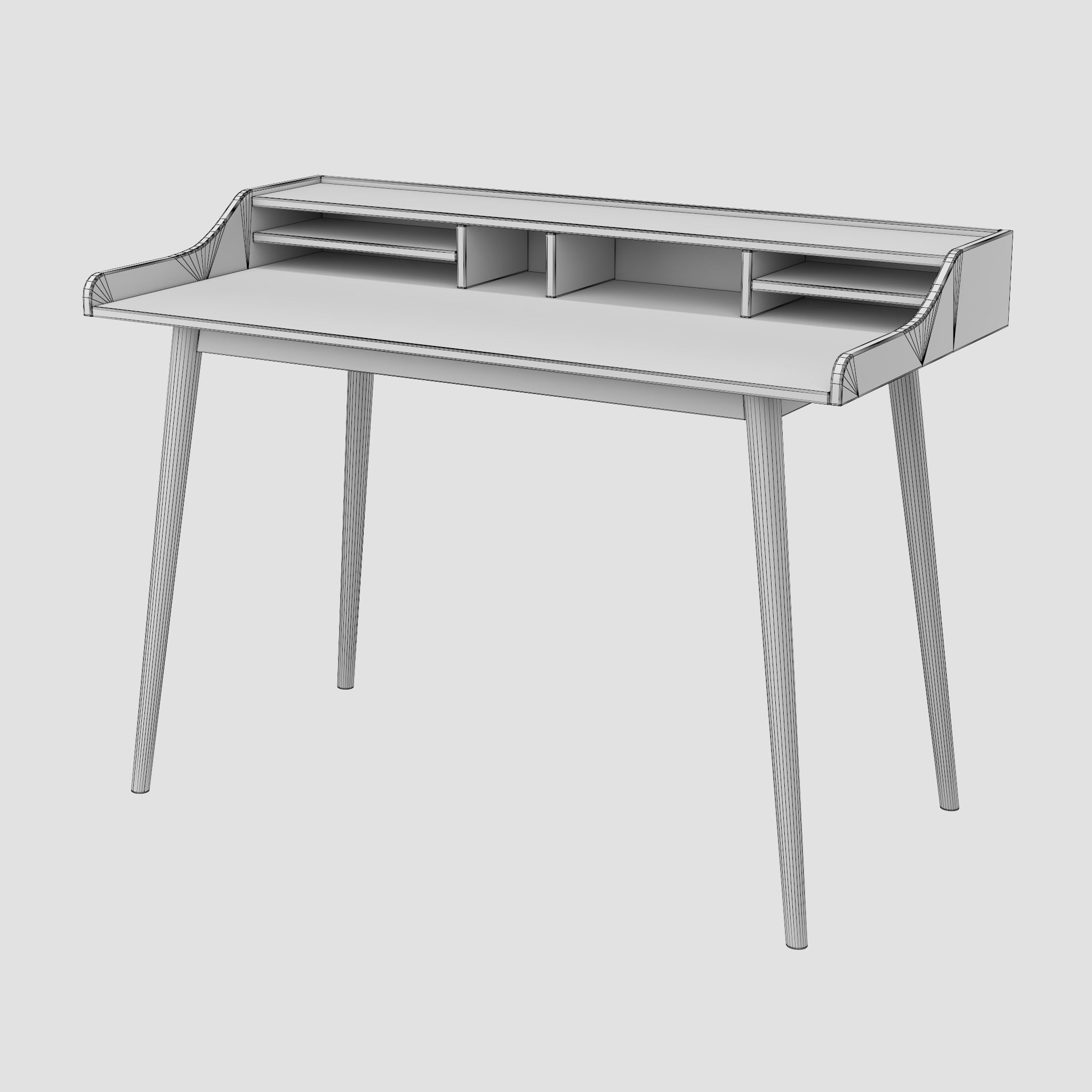 Writing desk PBR low-poly Low-poly 3D model_3