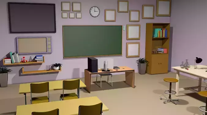 Physics room and laboratory Free 3D model