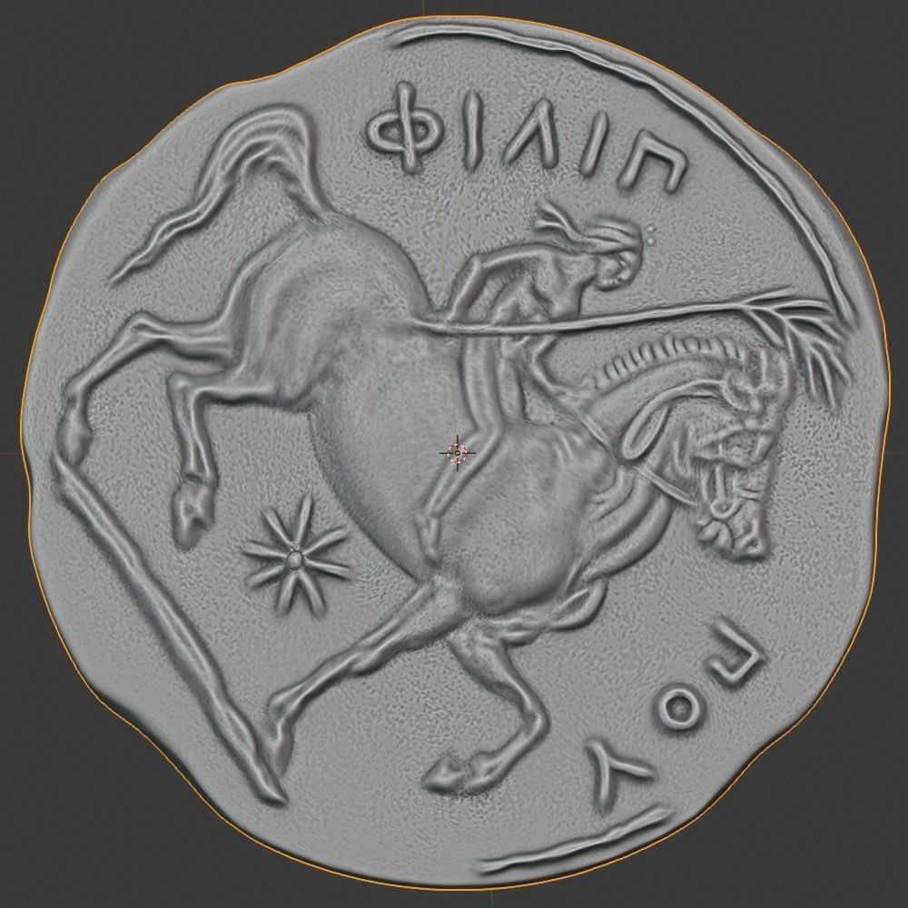 old greek coin-3d print model 3D print model_5