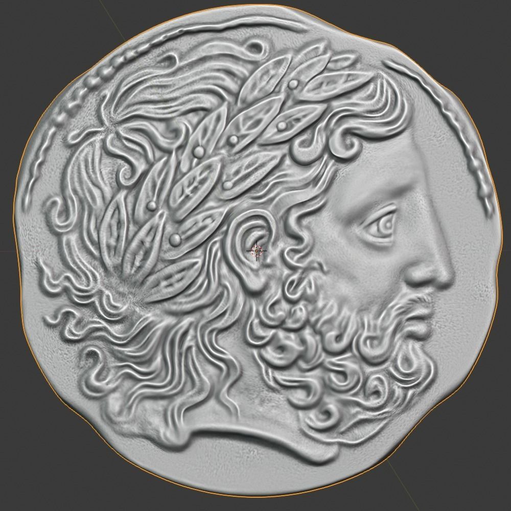 old greek coin-3d print model 3D print model_4