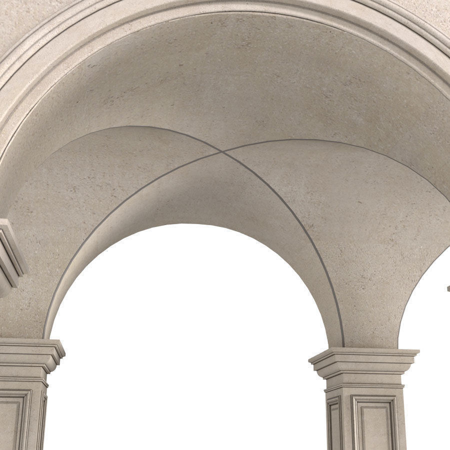Arched Vaulted Gallery 3D model_2