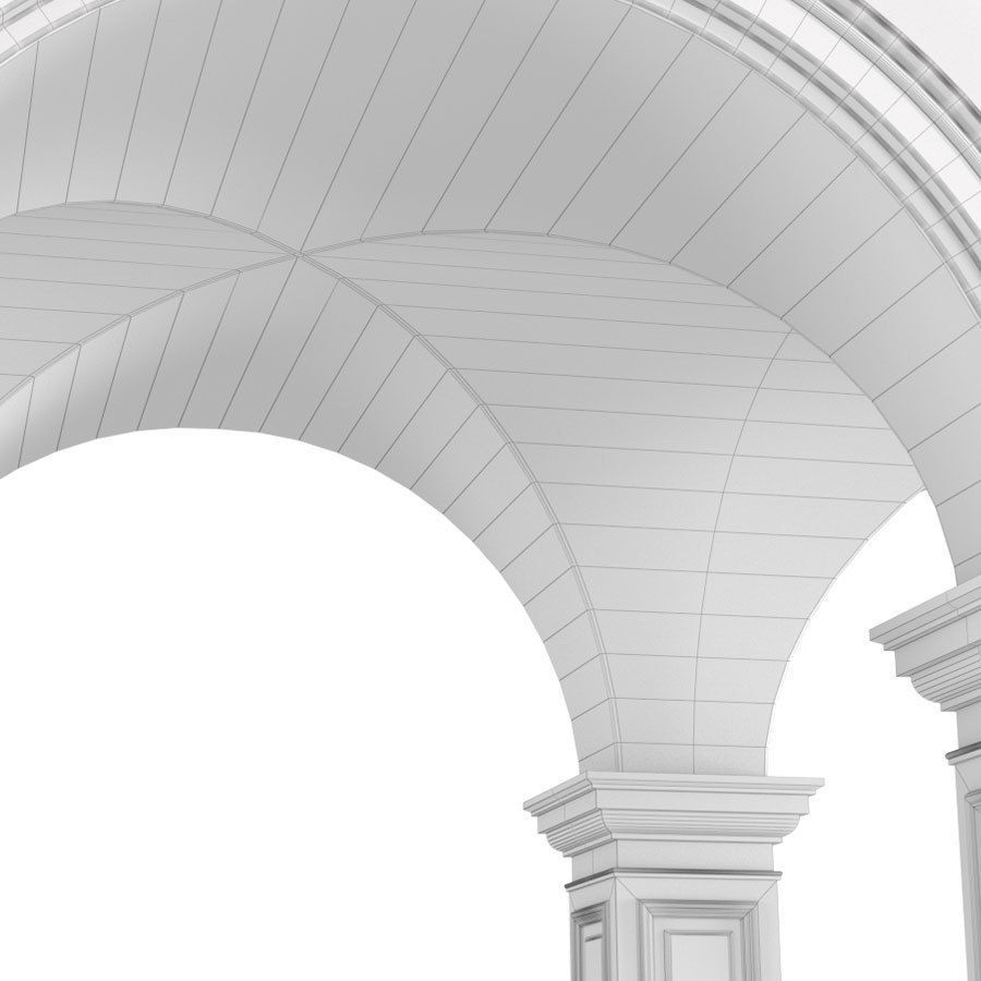 Arched Vaulted Gallery 3D model_4