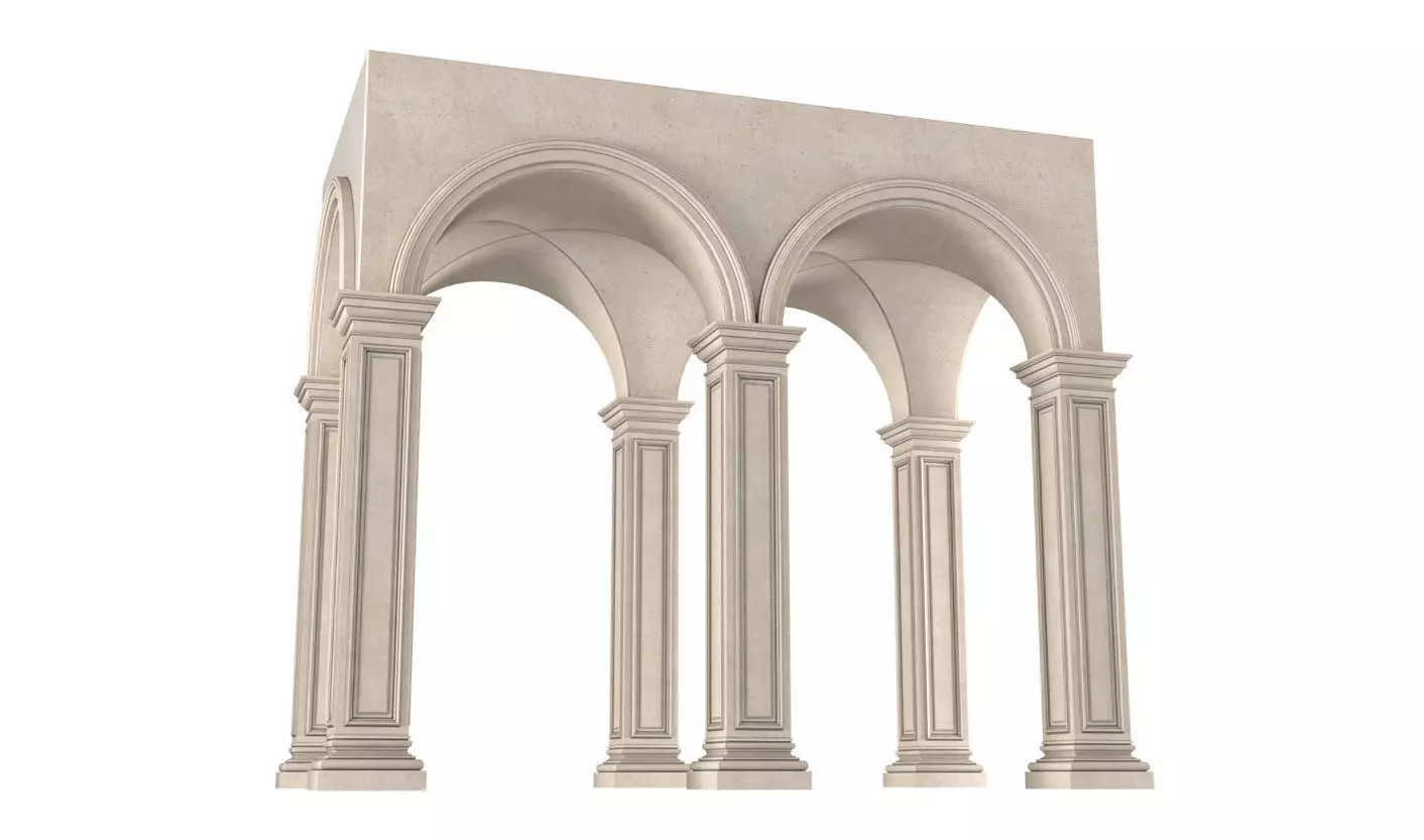 Arched Vaulted Gallery 3D model_0