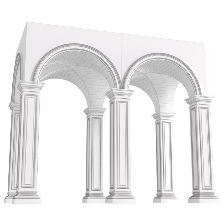 Arched Vaulted Gallery 3D model_3