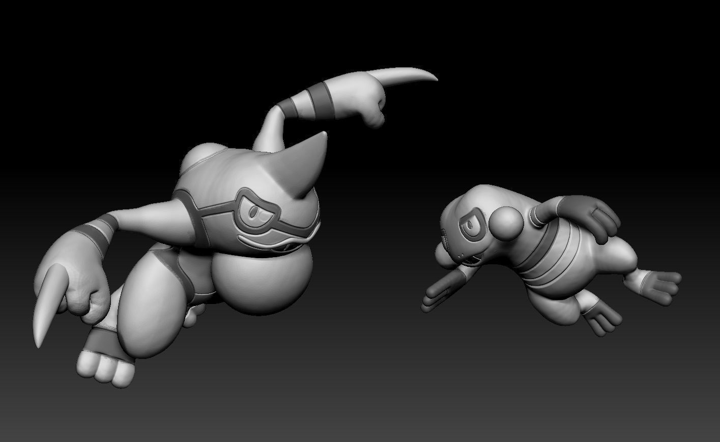 Pokemon Croagunk Toxicroak 3D print model_1