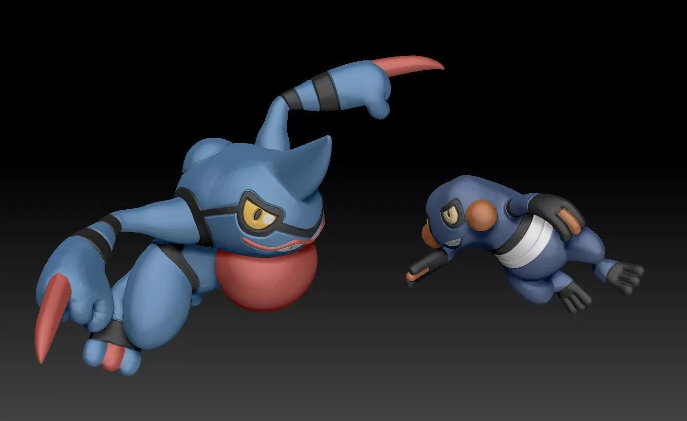 Pokemon Croagunk Toxicroak 3D print model_0