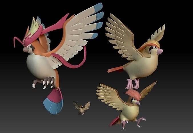 Pokemon Pidgey Pidgeotto Pidgeot MegaEvolution 3D print model