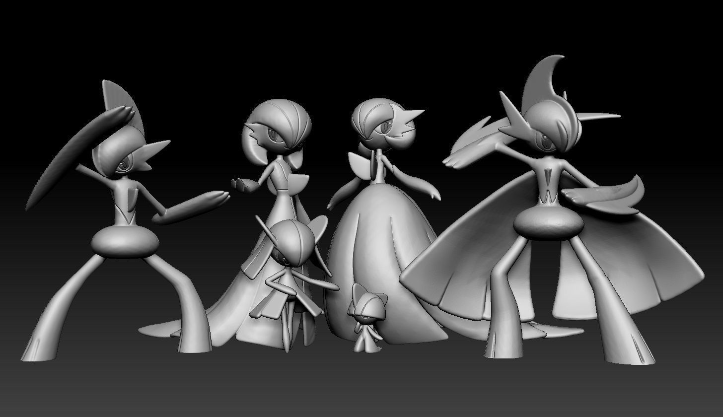 Pokemon Ralts Kirlia Gardevoir Gallade Mega Evolution 3D print model_3