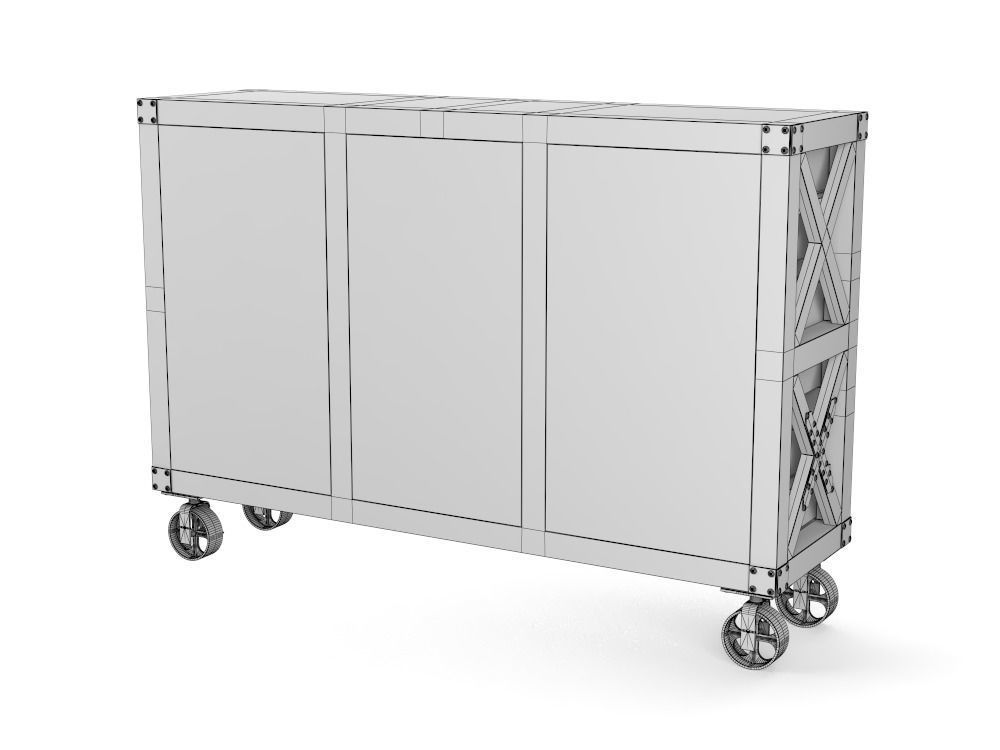 Chest of drawers PBR low-poly Low-poly 3D model_7