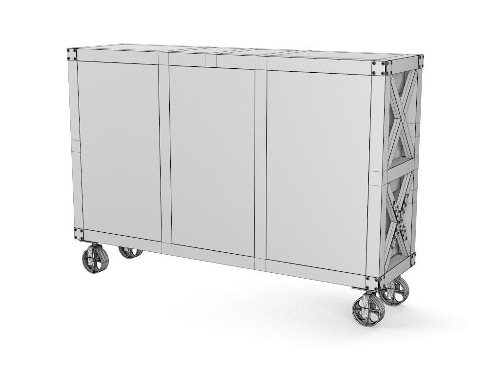 Chest of drawers PBR low-poly Low-poly 3D model_5