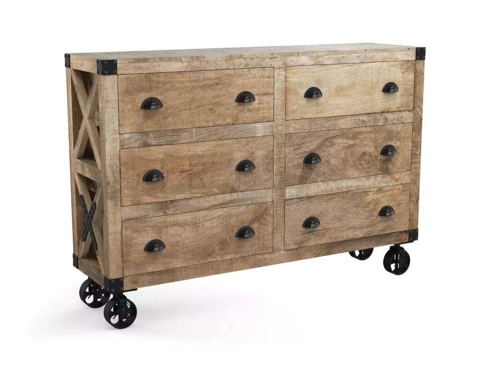 Chest of drawers PBR low-poly Low-poly 3D model_0