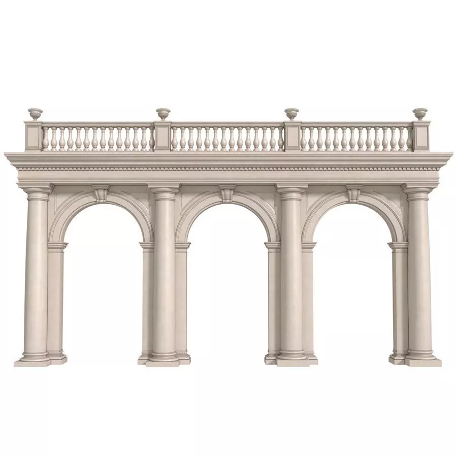 Arched doorway Arcade 3D model_0