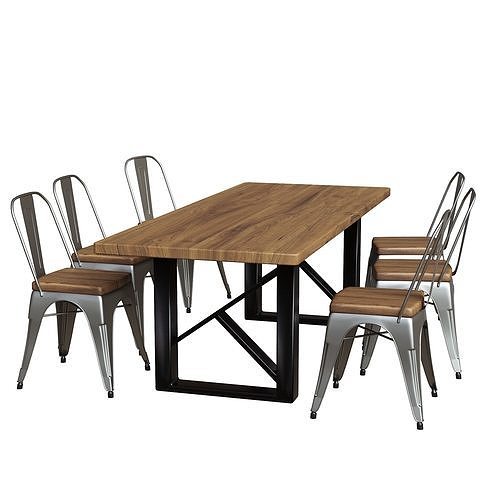 Tolix Table chair 3D model