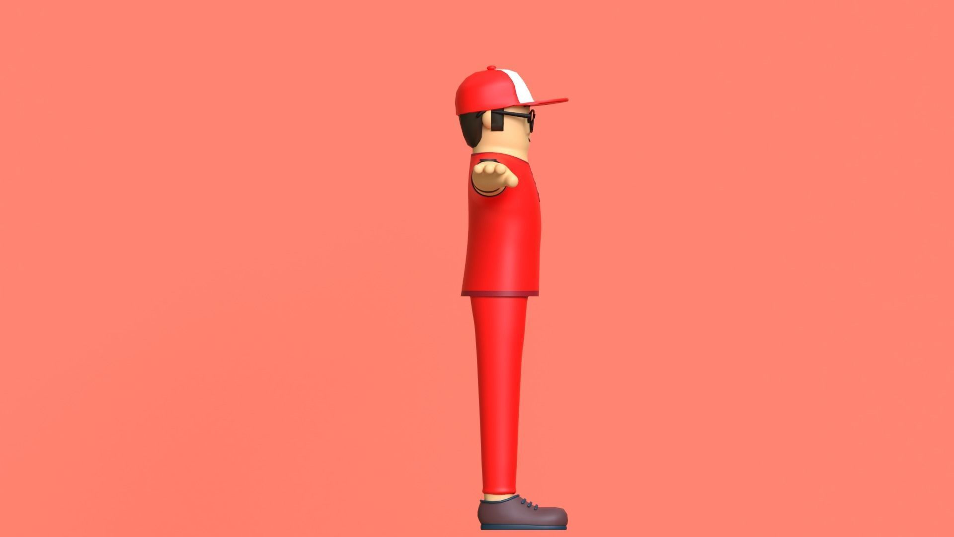 Minimal Deliveryboy Cartoon Character 3D model_9