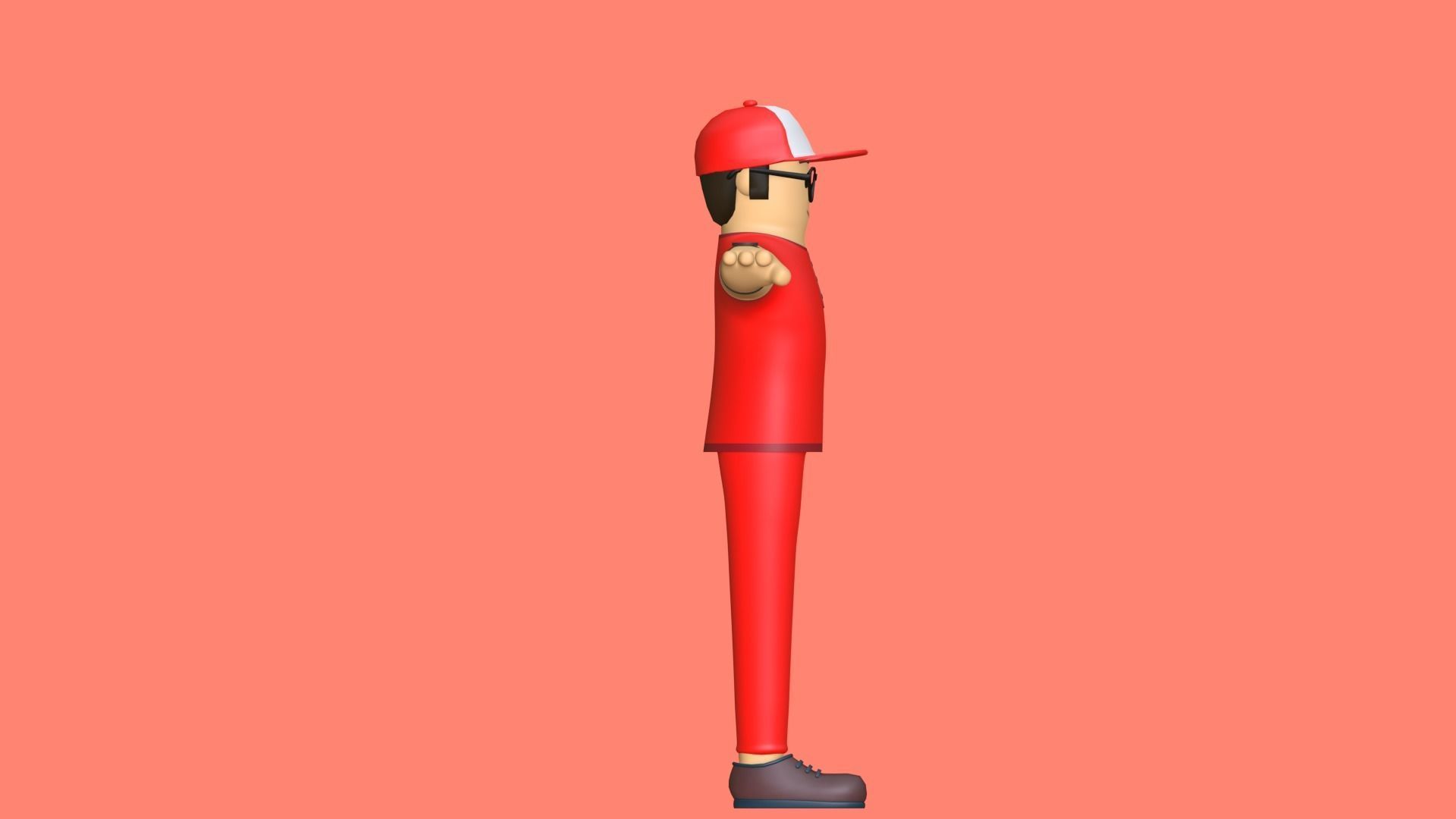 Minimal Deliveryboy Cartoon Character 3D model_13