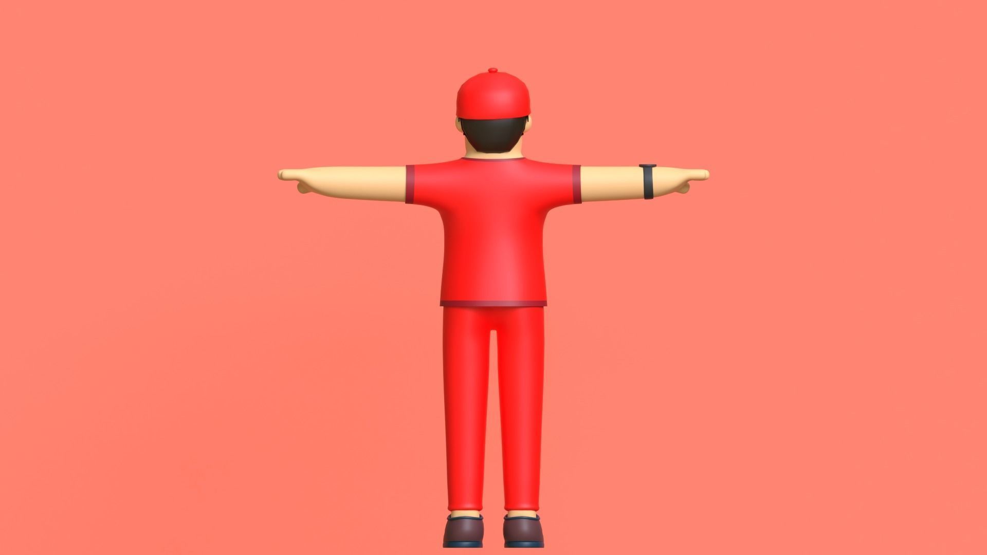 Minimal Deliveryboy Cartoon Character 3D model_10