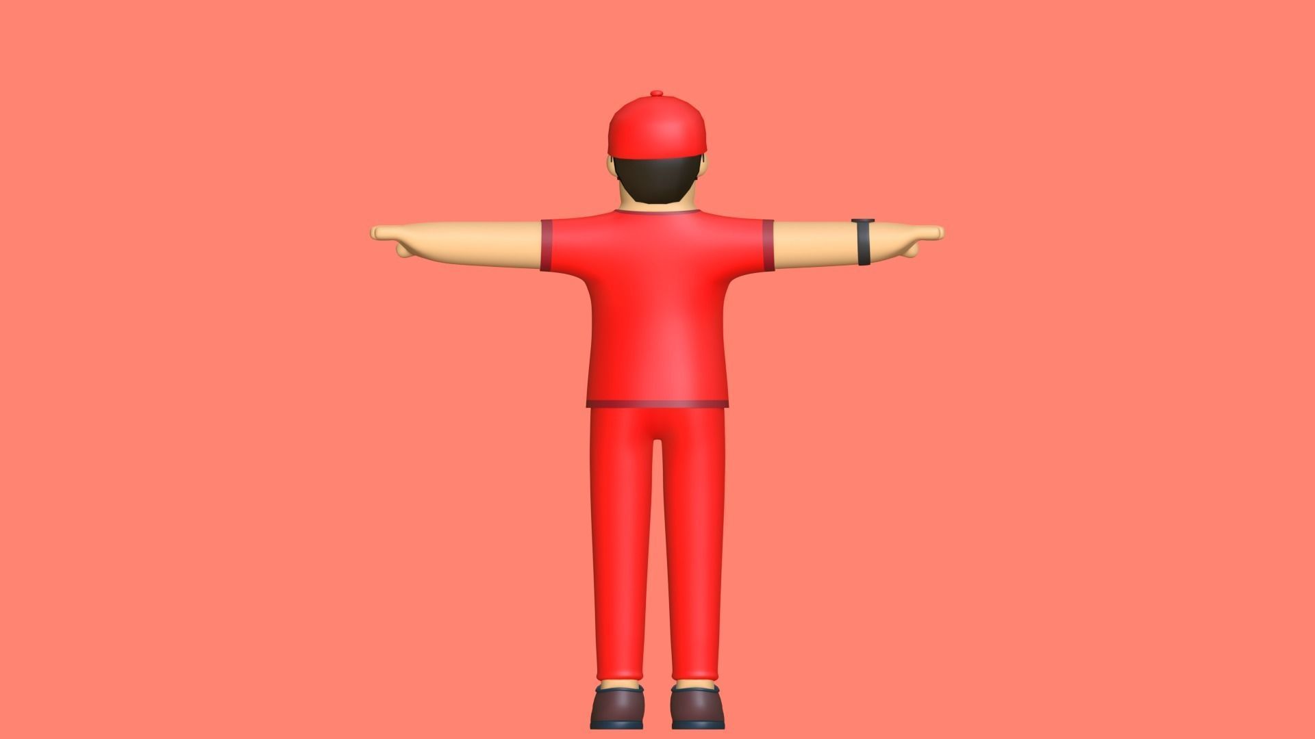 Minimal Deliveryboy Cartoon Character 3D model_14