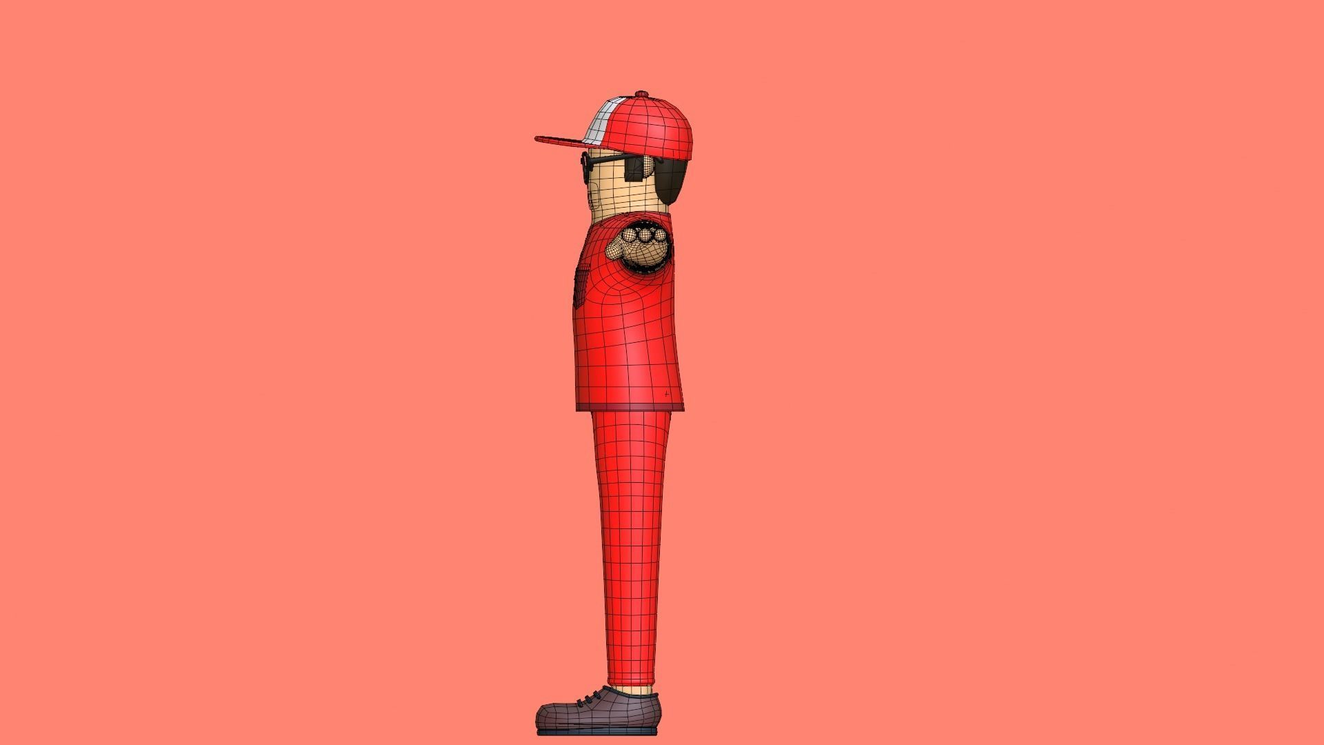 Minimal Deliveryboy Cartoon Character 3D model_27