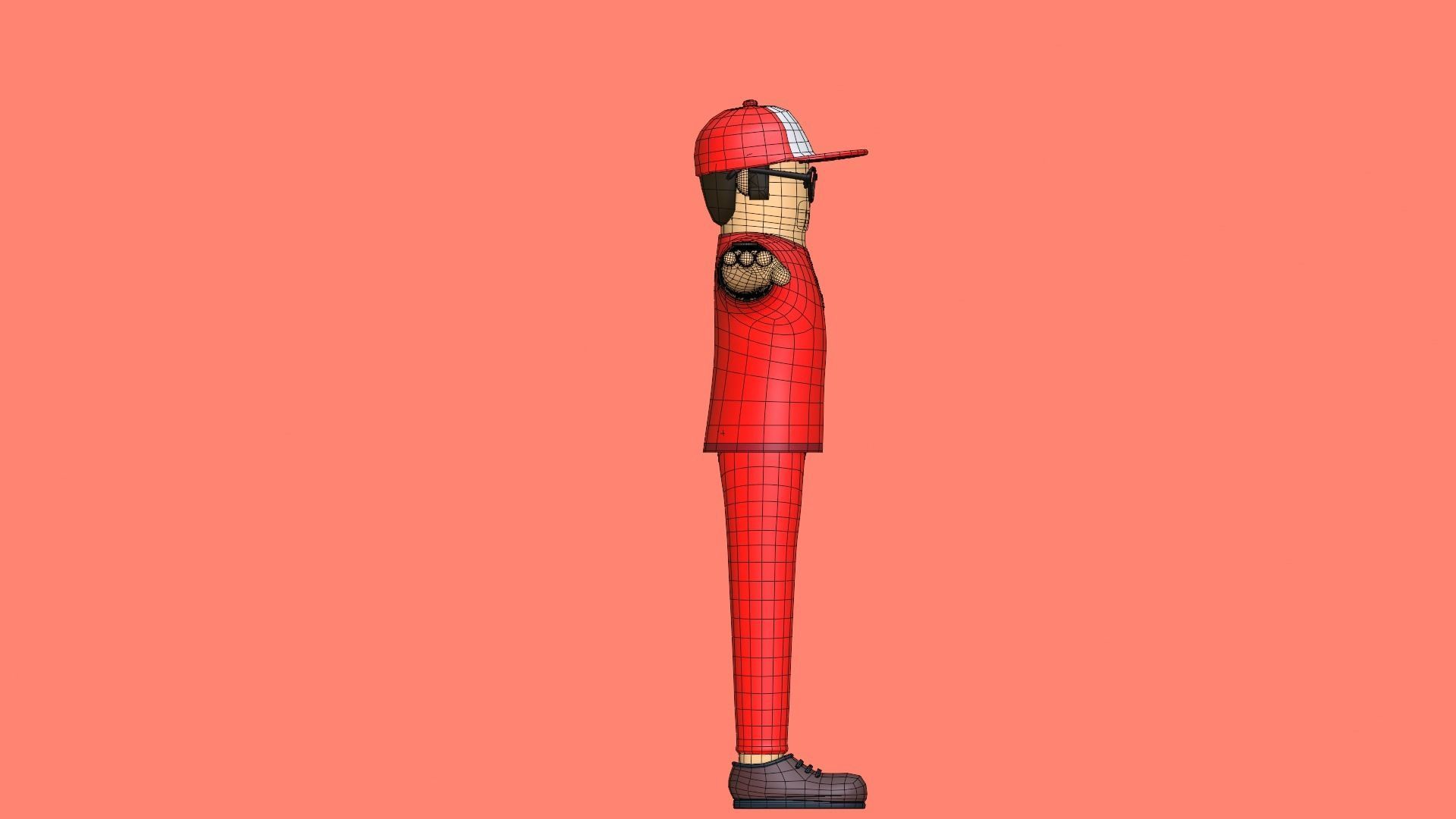 Minimal Deliveryboy Cartoon Character 3D model_25